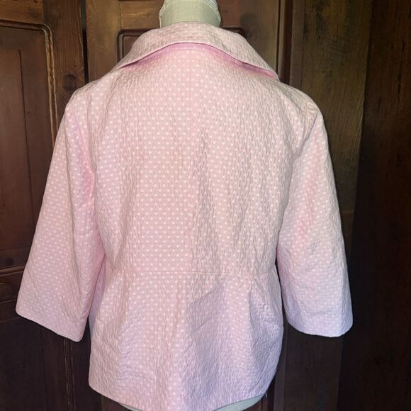 Womens LILLY PULITZER Size 12 Jacket Blazer Preppy Classic Pink Polka dot - Picture 5 of 7